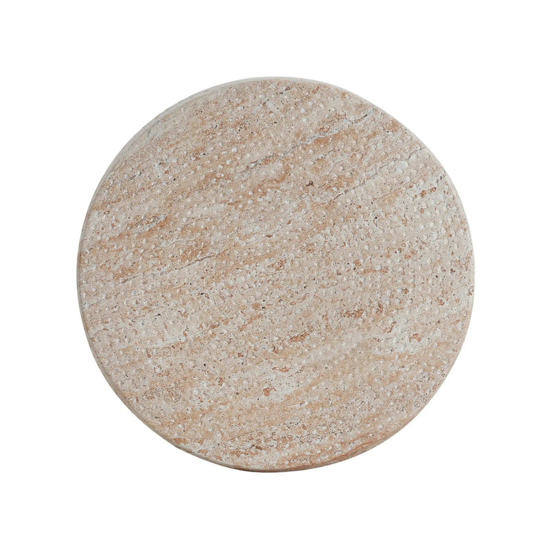 Outdoor / Indoor Lightweight Concrete Side Table, Travertine - Beige by HouseOfZazla