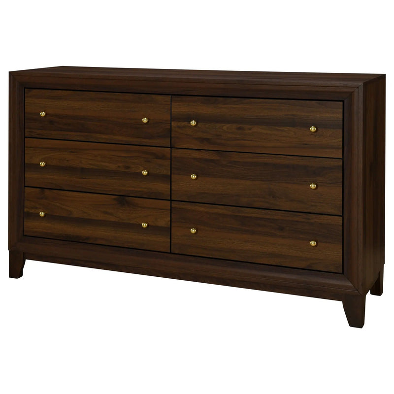 Welsley 6-drawer Dresser Cabinet Walnut by Unique Piece Furniture