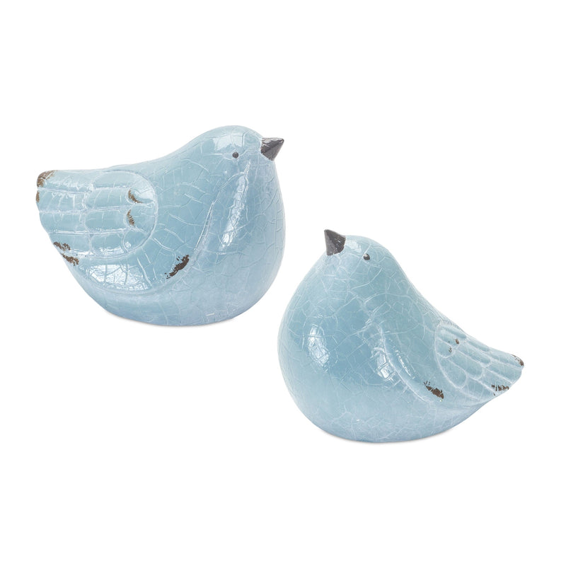 Cracked Terra Cotta Bird Figurine with Distressed Finish (Set of 4), photo 2 of 4