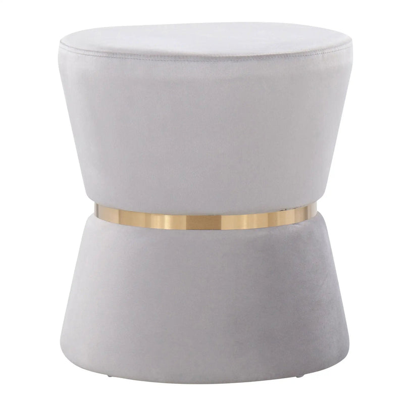 Gemma - Contemporary / Glam Ottoman - Silver / Gold by Unique Piece Furniture