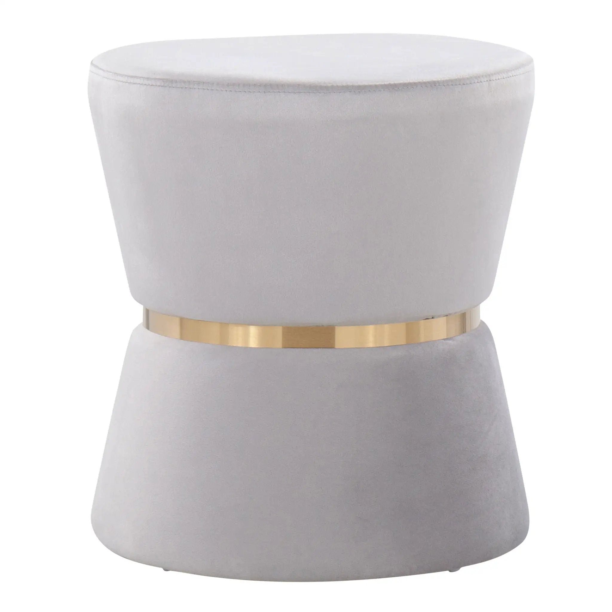 Gemma - Contemporary / Glam Ottoman - Silver / Gold by HouseOfZazla