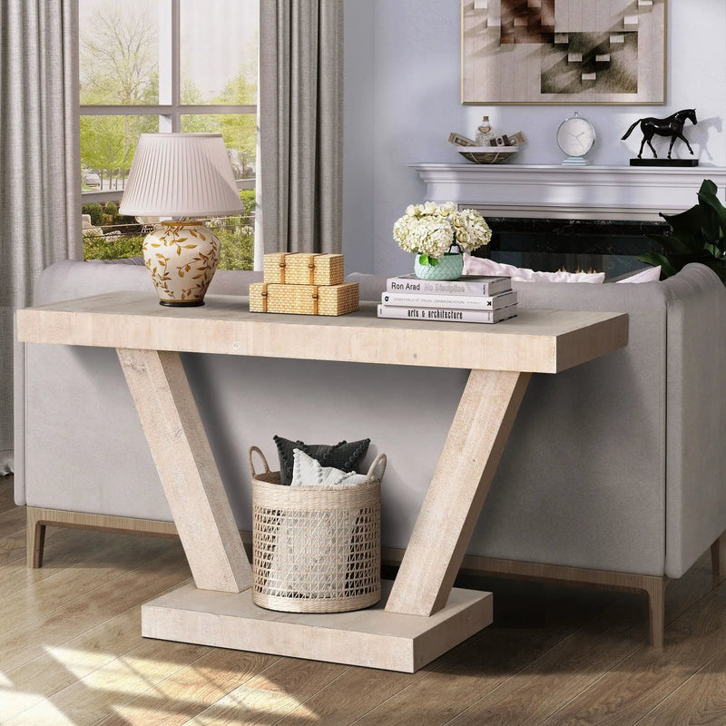 Vintage Distressed Wood Entryway Bench With 2 Tier Storage Cabinet by Unique Piece Furniture