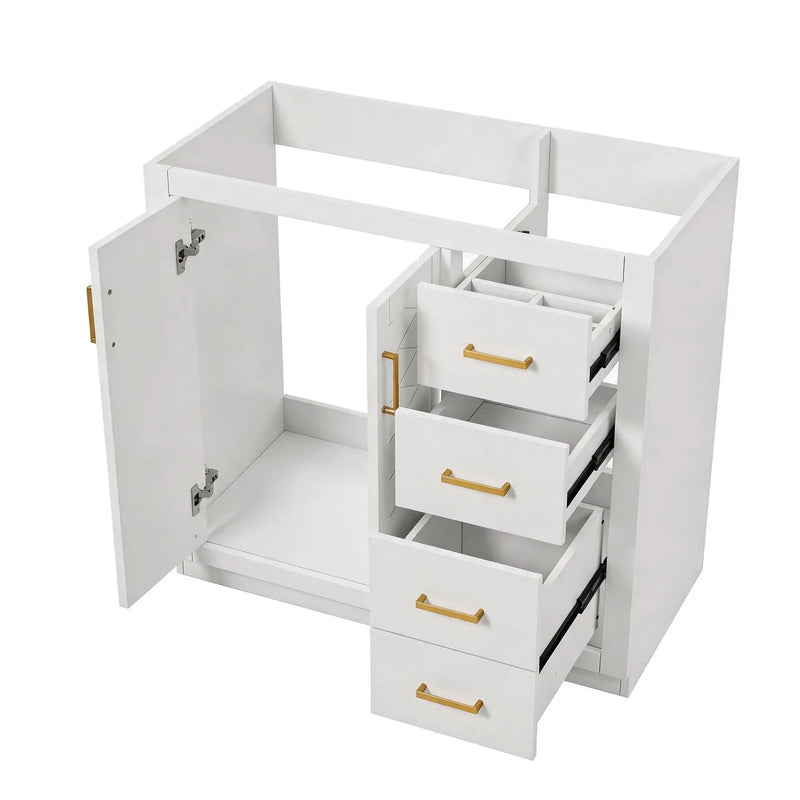 Retro Style Bathroom Vanity, 3 Drawers & Soft Closing Doors by HouseOfZazla