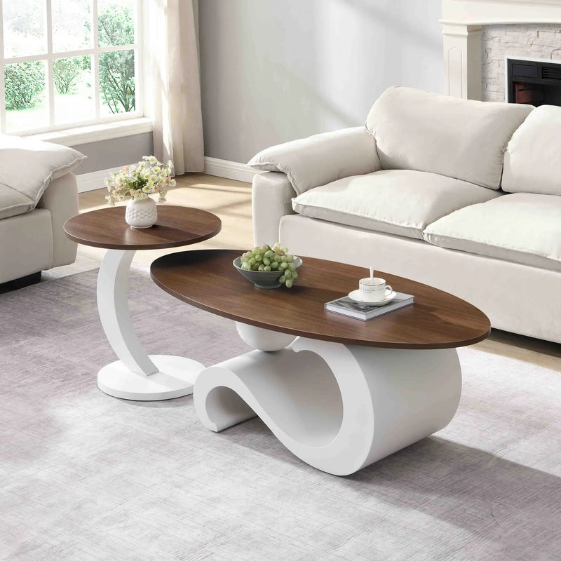 White Nesting Coffee Table Set of 2 by HouseOfZazla