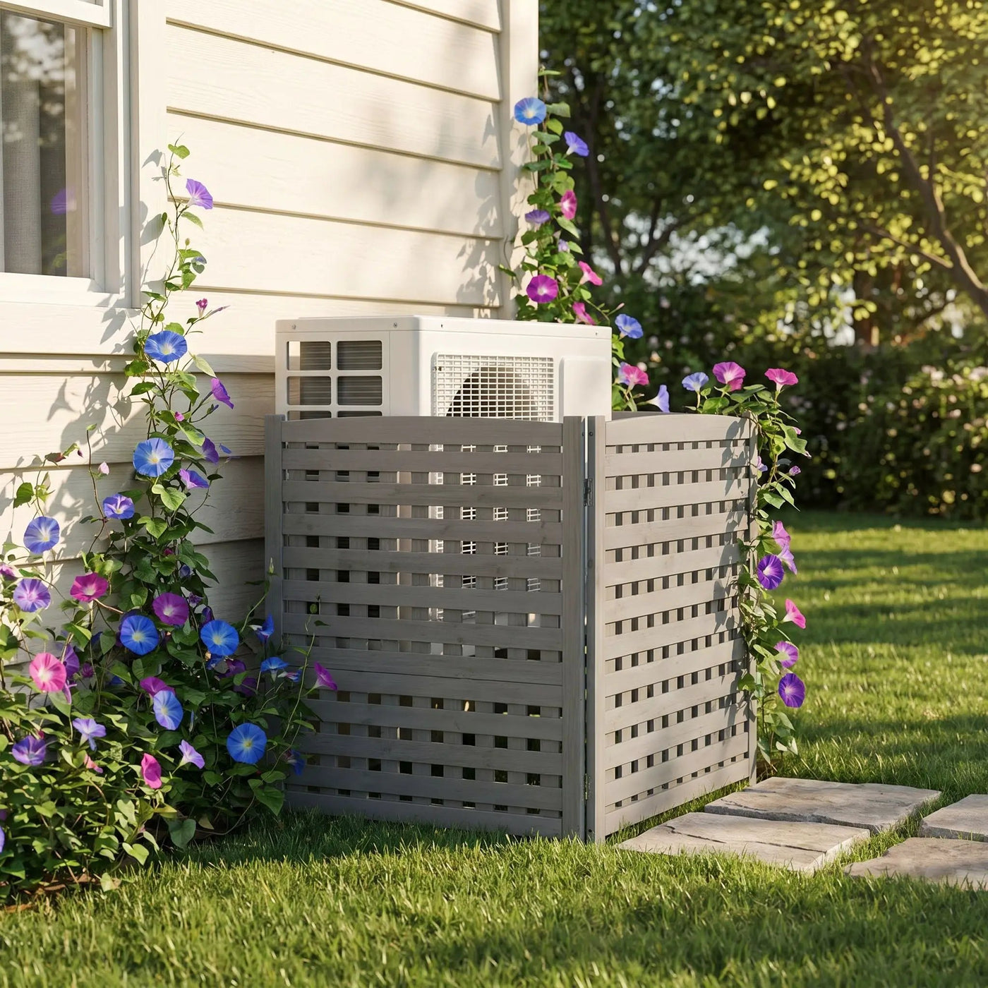 3 Panel Outdoor Air Conditioner Fence Screen by HouseOfZazla