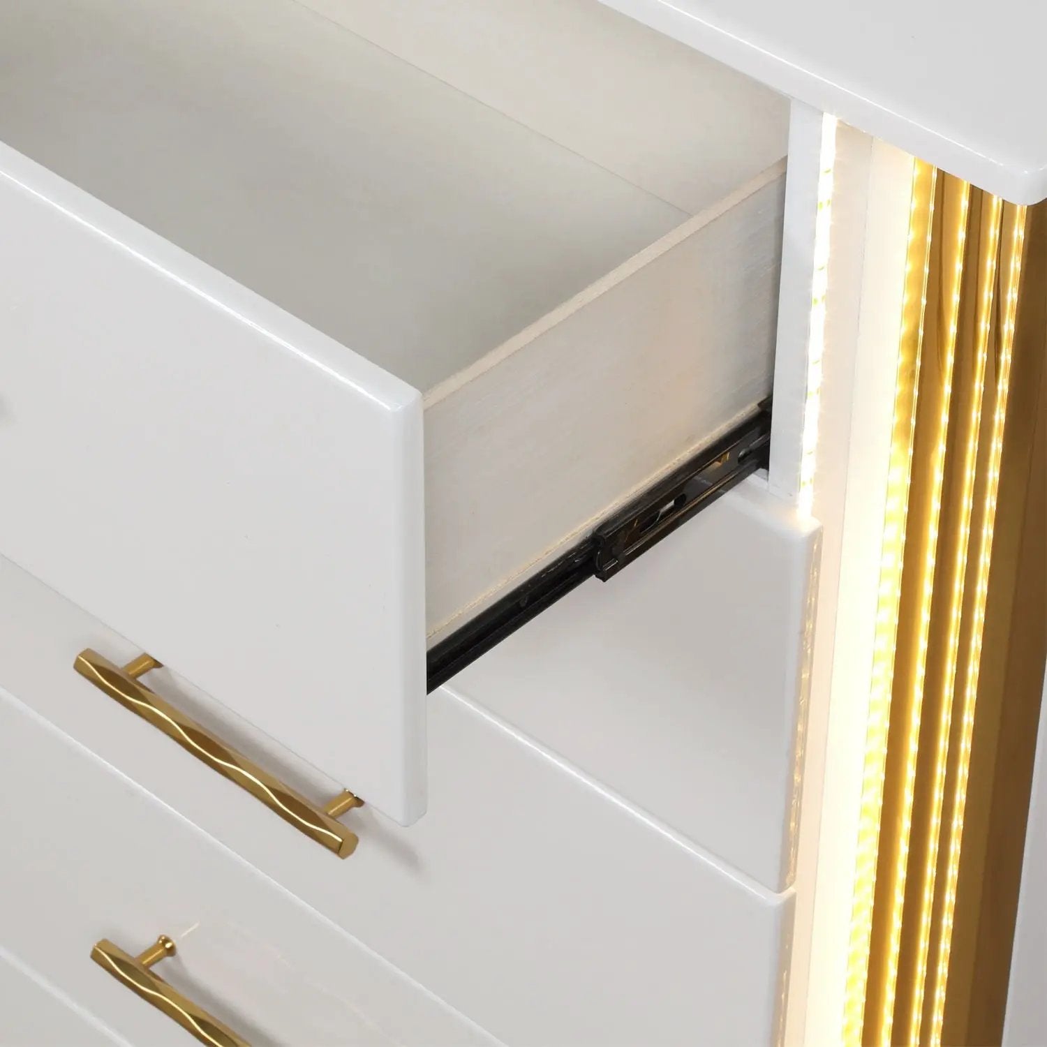Obsession - 5 Drawer LED Chest - White by HouseOfZazla