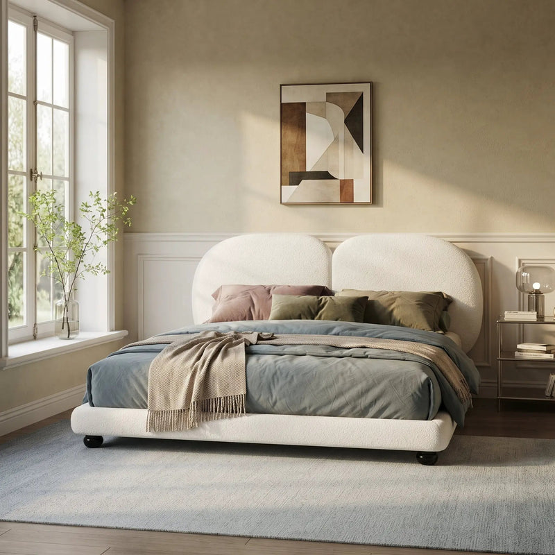 Extra Thick Upholstered Platform Bed Frame by HouseOfZazla