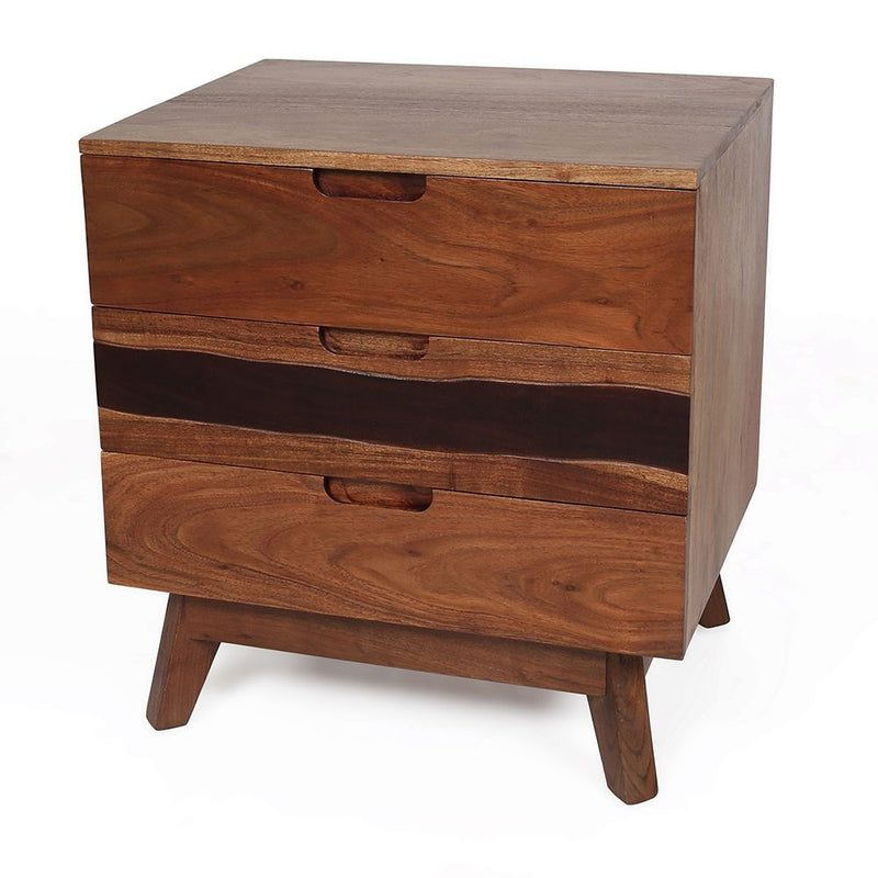 Natural Wood Nightstand with Live-Edge Detail - Brown, photo 6 of 11