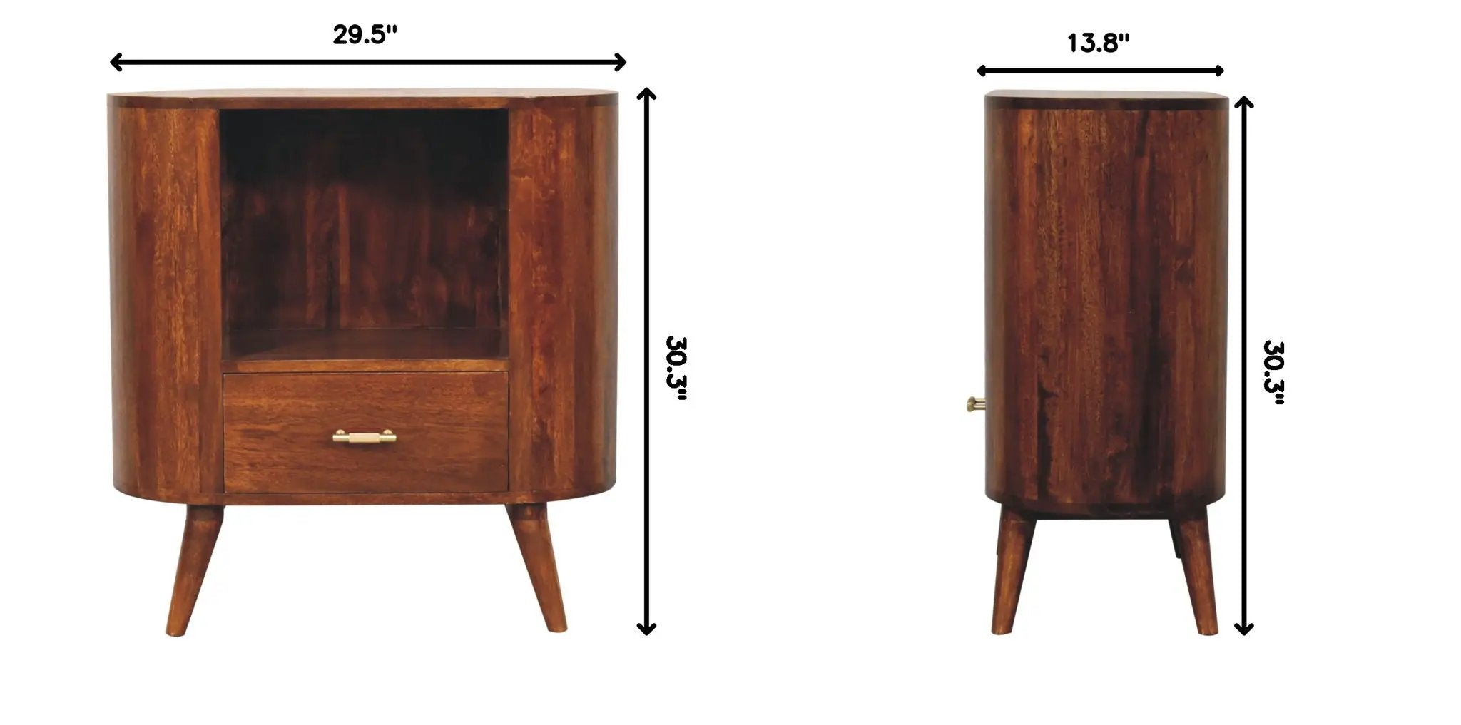 Cortez - T Bar Open Slot Cabinet - Dark Brown by HouseOfZazla