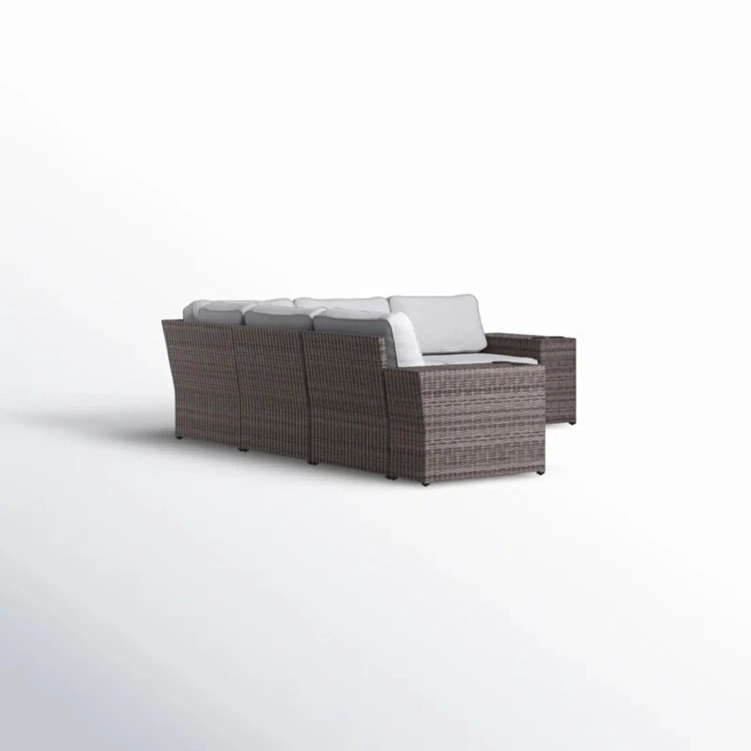 Wide Reversible Outdoor Sectional Sofa With Cushions - Brown / Gray by Unique Piece Furniture