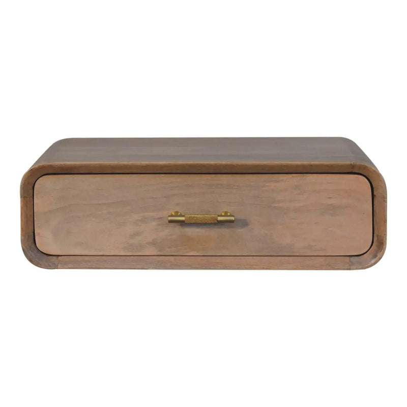 Solid Wood Sonoma T-Bar Wall-Mounted Nightstand, 1-Drawer by HouseOfZazla