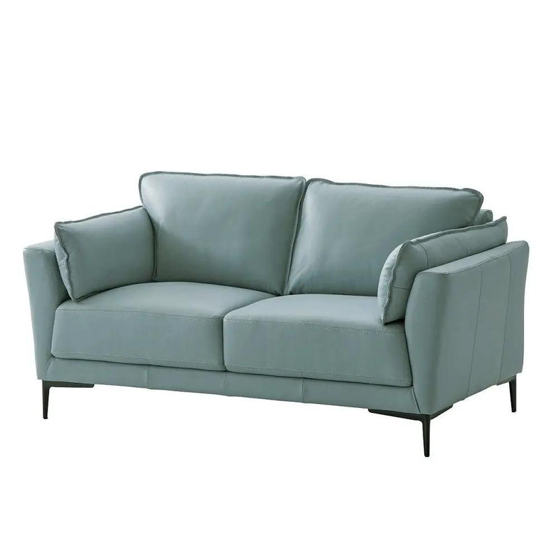 Mesut - Loveseat - Sage Green Top Grain Leather & Black by Unique Piece Furniture