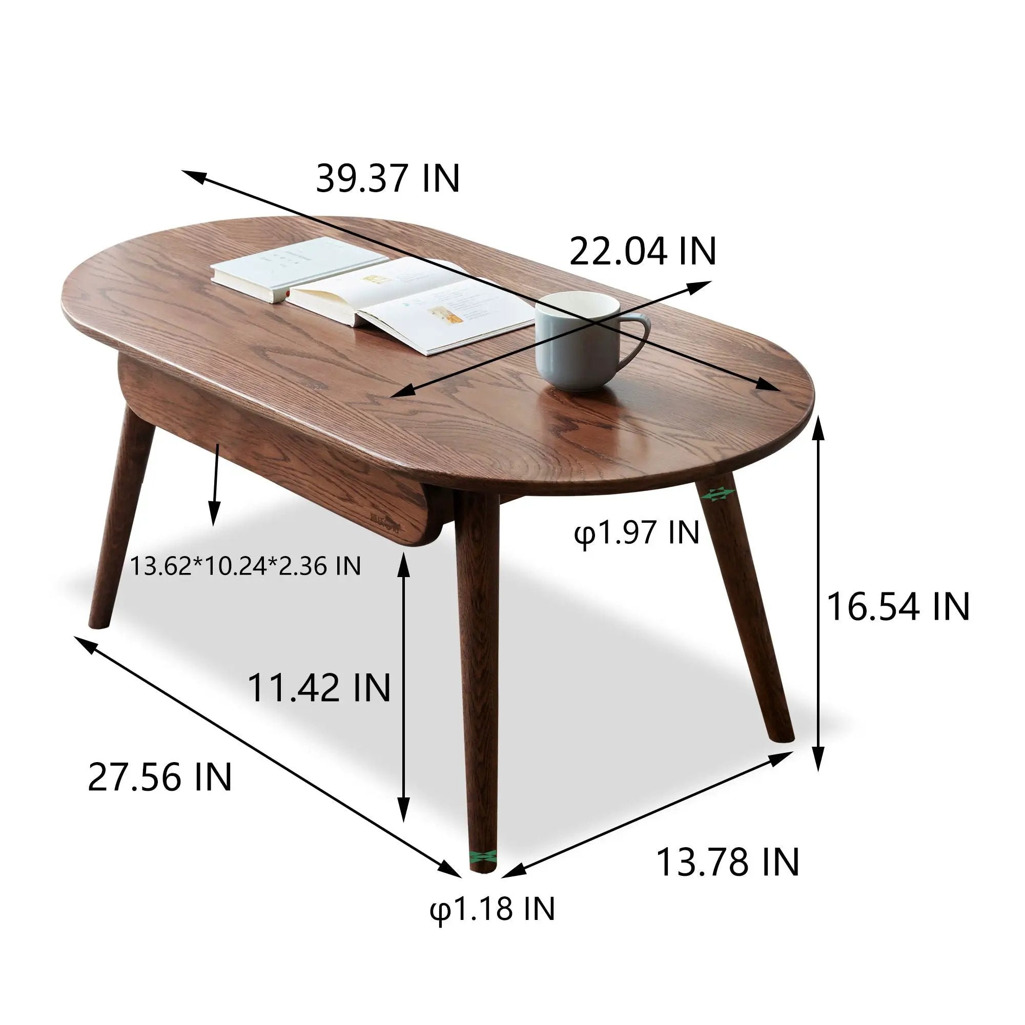 Capsule Centre Low Table With Drawers Coffee Table by Unique Piece Furniture
