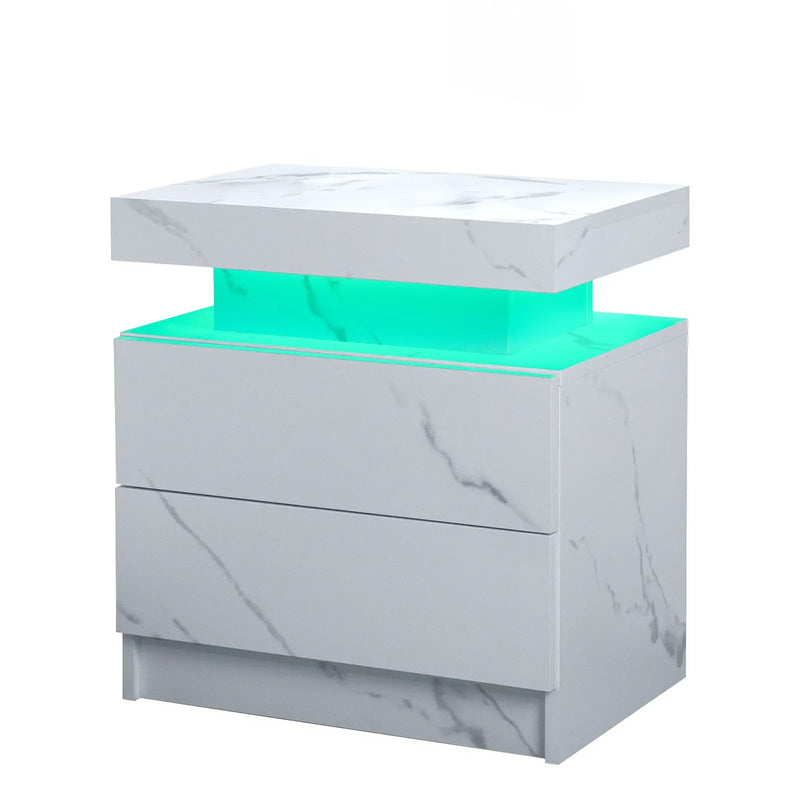 Modern LED Nightstand with 2 Drawers by HouseOfZazla