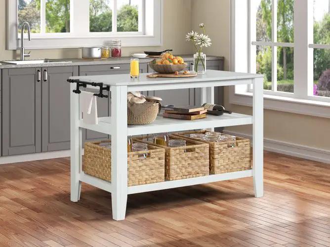 Sezye - Kitchen Island - Marble Top & White by Unique Piece Furniture