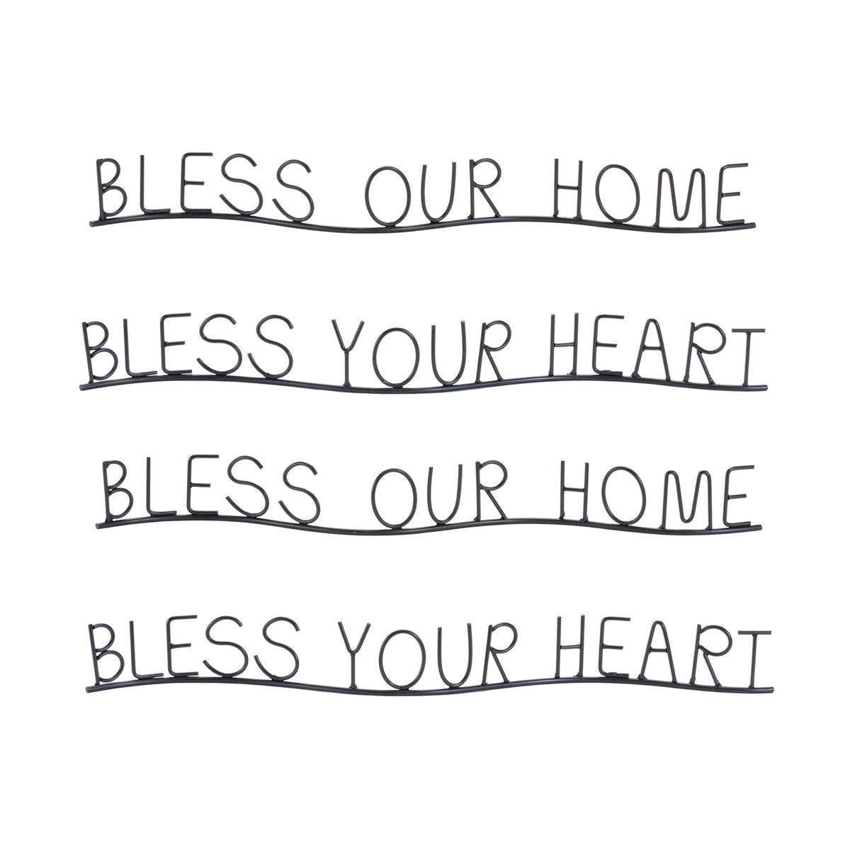 Bless our home and heart sentiment decor (set of 4)