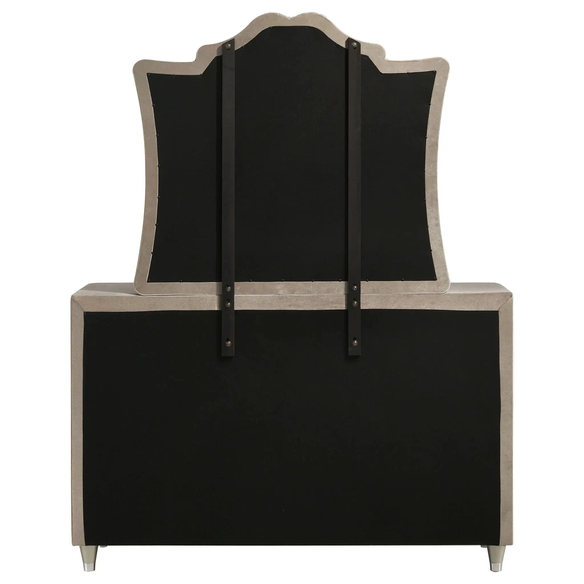 Antonella 7-drawer Upholstered Dresser with Mirror Ivory by Unique Piece Furniture