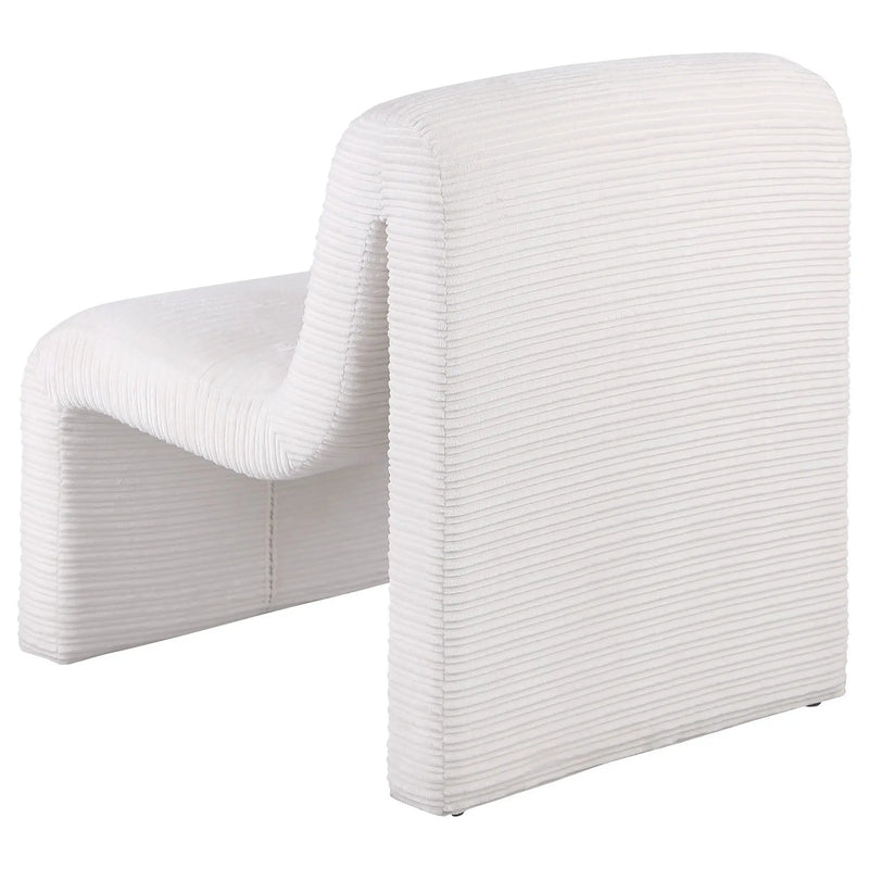 Drayton Upholstered Curved Armless Accent Chair Ivory by Unique Piece Furniture