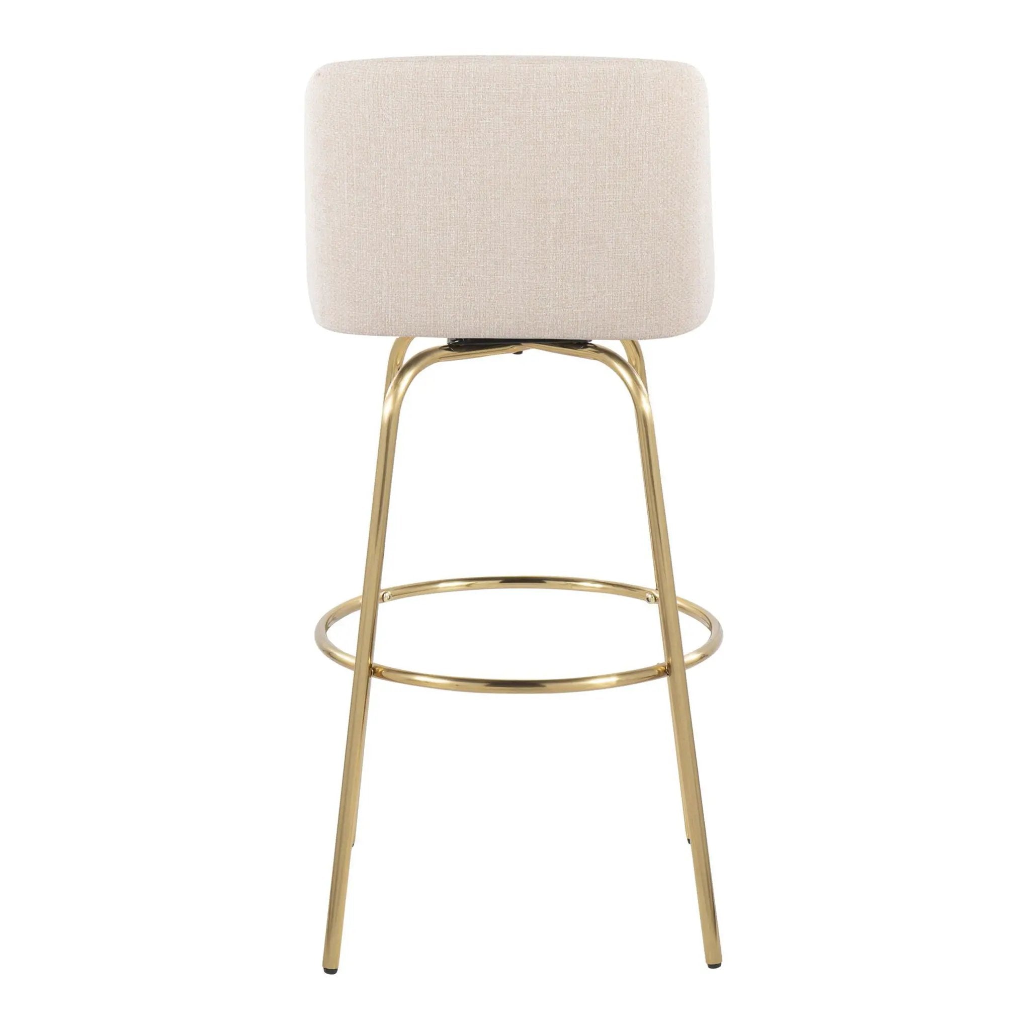 Toriano - Contemporary Fixed Height Barstool With Swivel And Round Footrest (Set of 2) by Unique Piece Furniture