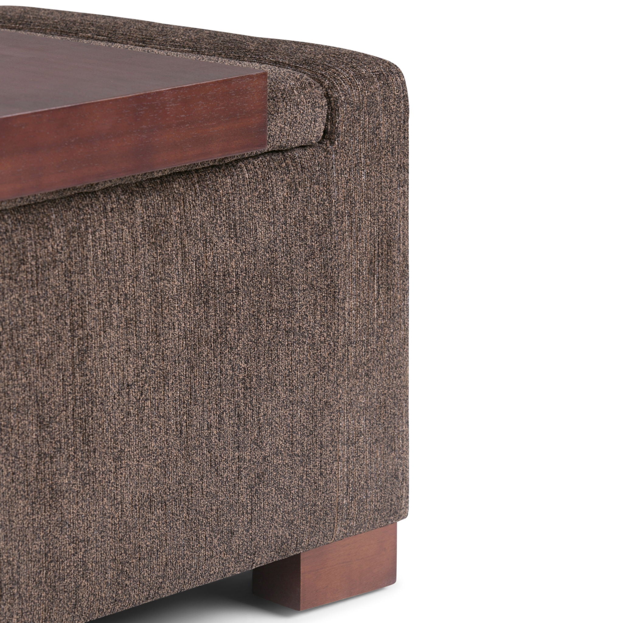 Bretton - Lift Top Storage Ottoman - Deep Umber Brown by HouseOfZazla