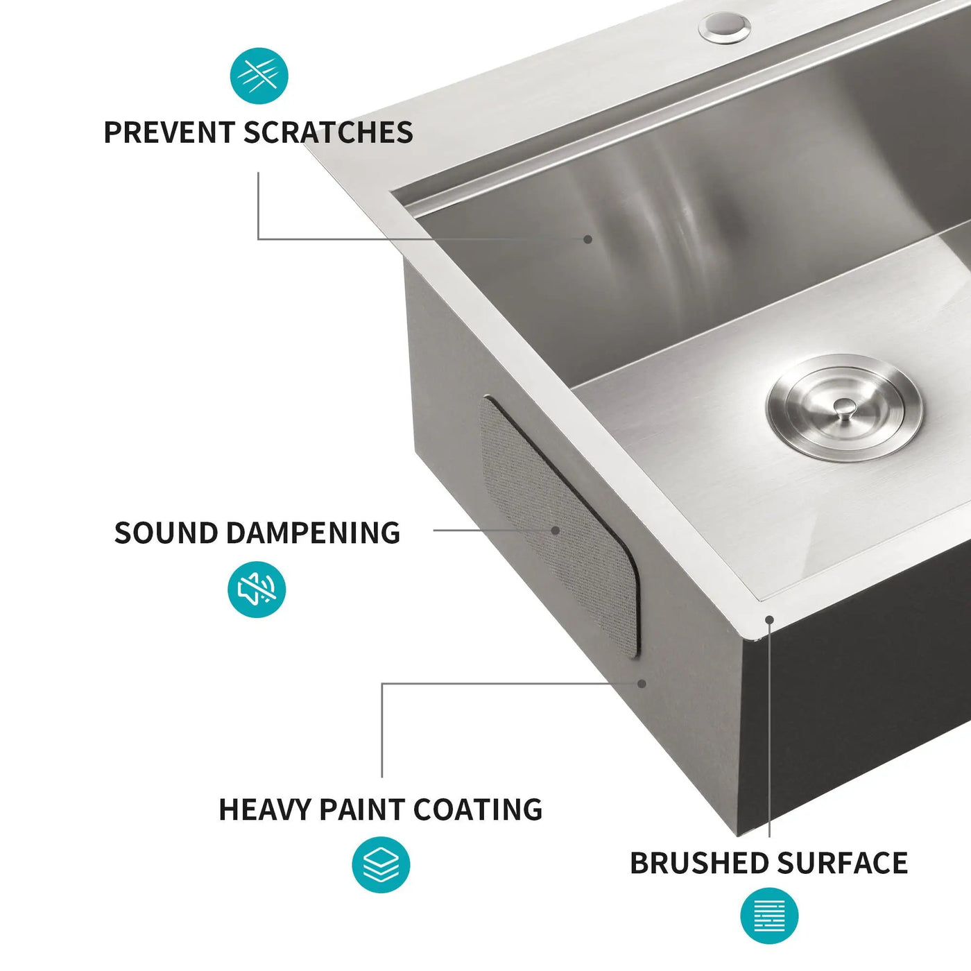 Drop In Kitchen Sink Stainless Steel 16 Gauge by HouseOfZazla