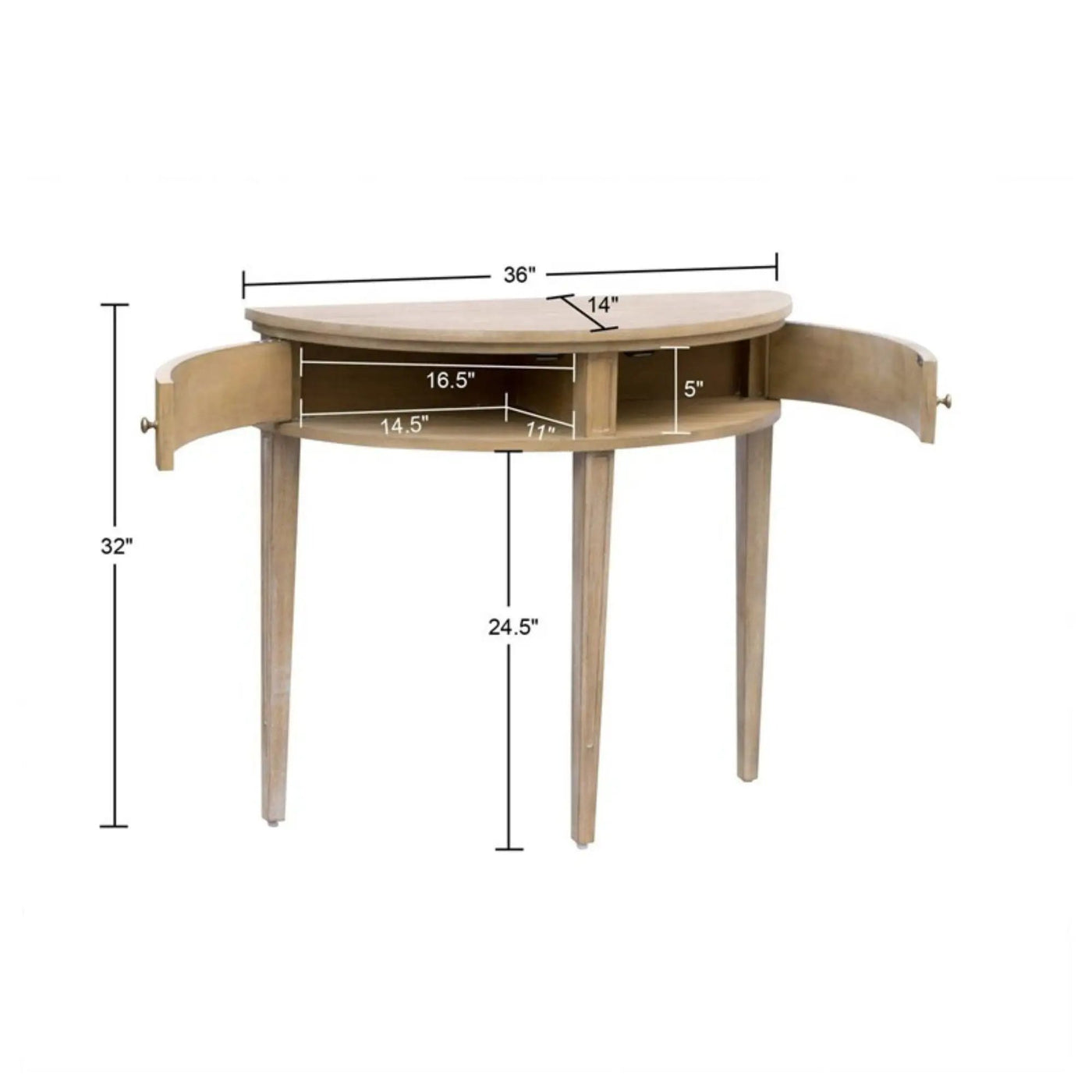 Vintage Inspired Storage Console Table With Fluted Doors by HouseOfZazla