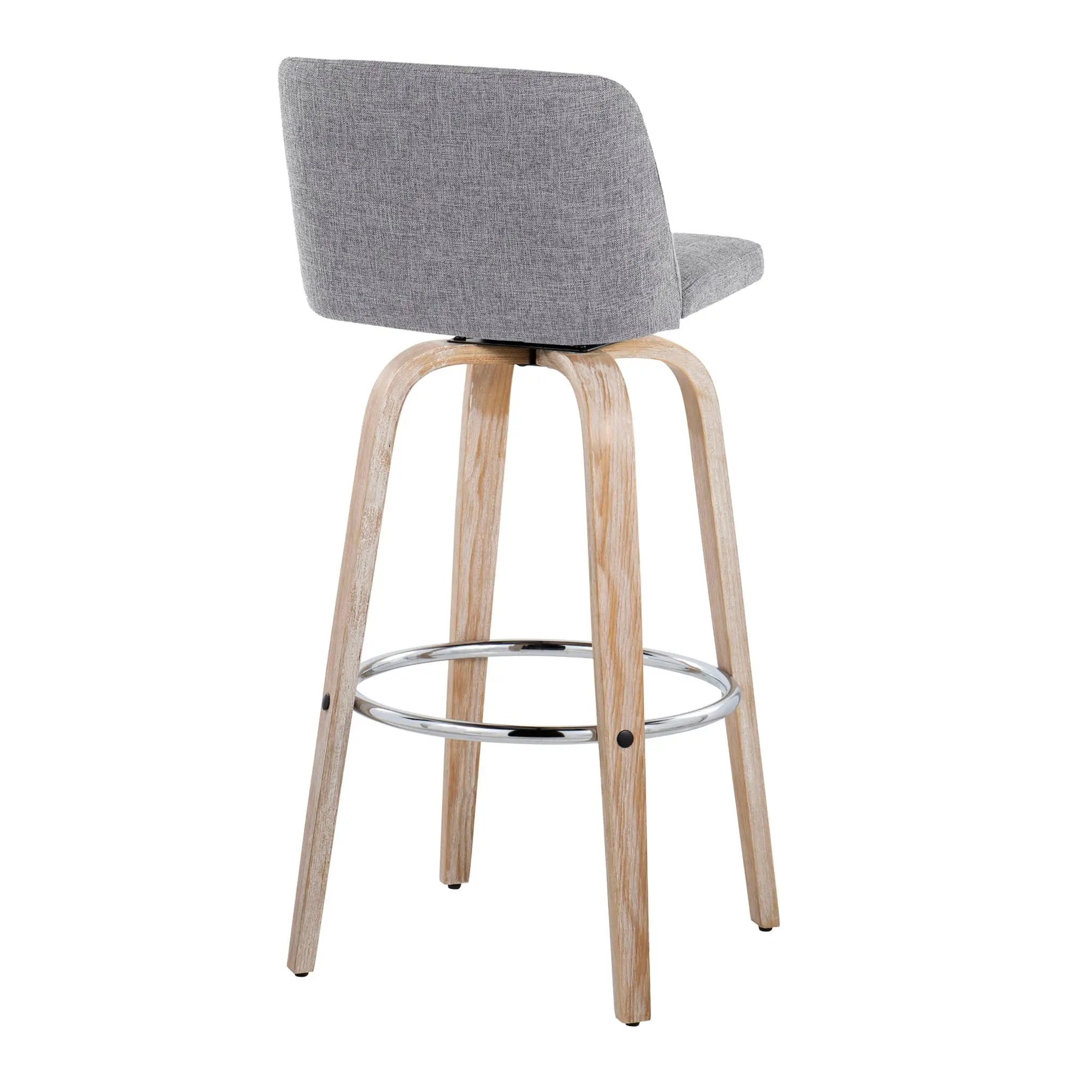 Toriano - Contemporary Fixed Height Barstool With Swivel & Round Footrest (Set of 2) by HouseOfZazla