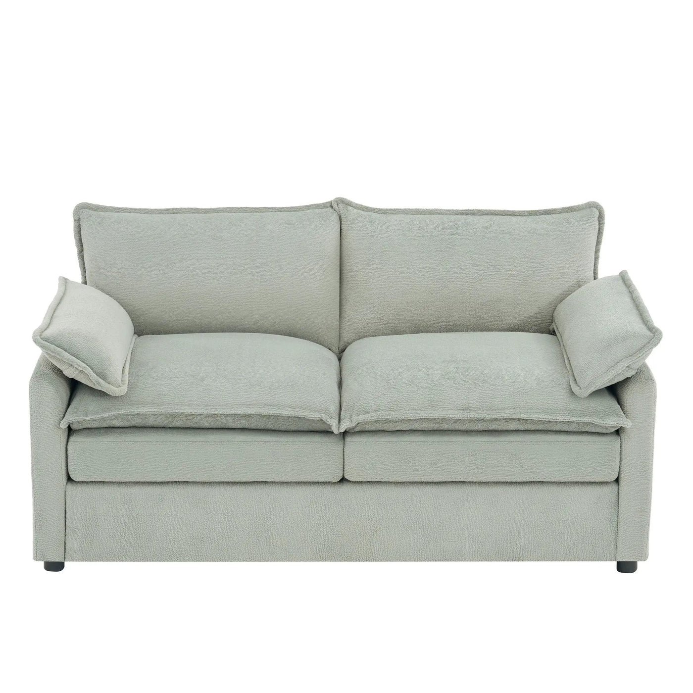 Modern Loveseat Sofa, Upholstered Couch With Side Storage Pockets by HouseOfZazla