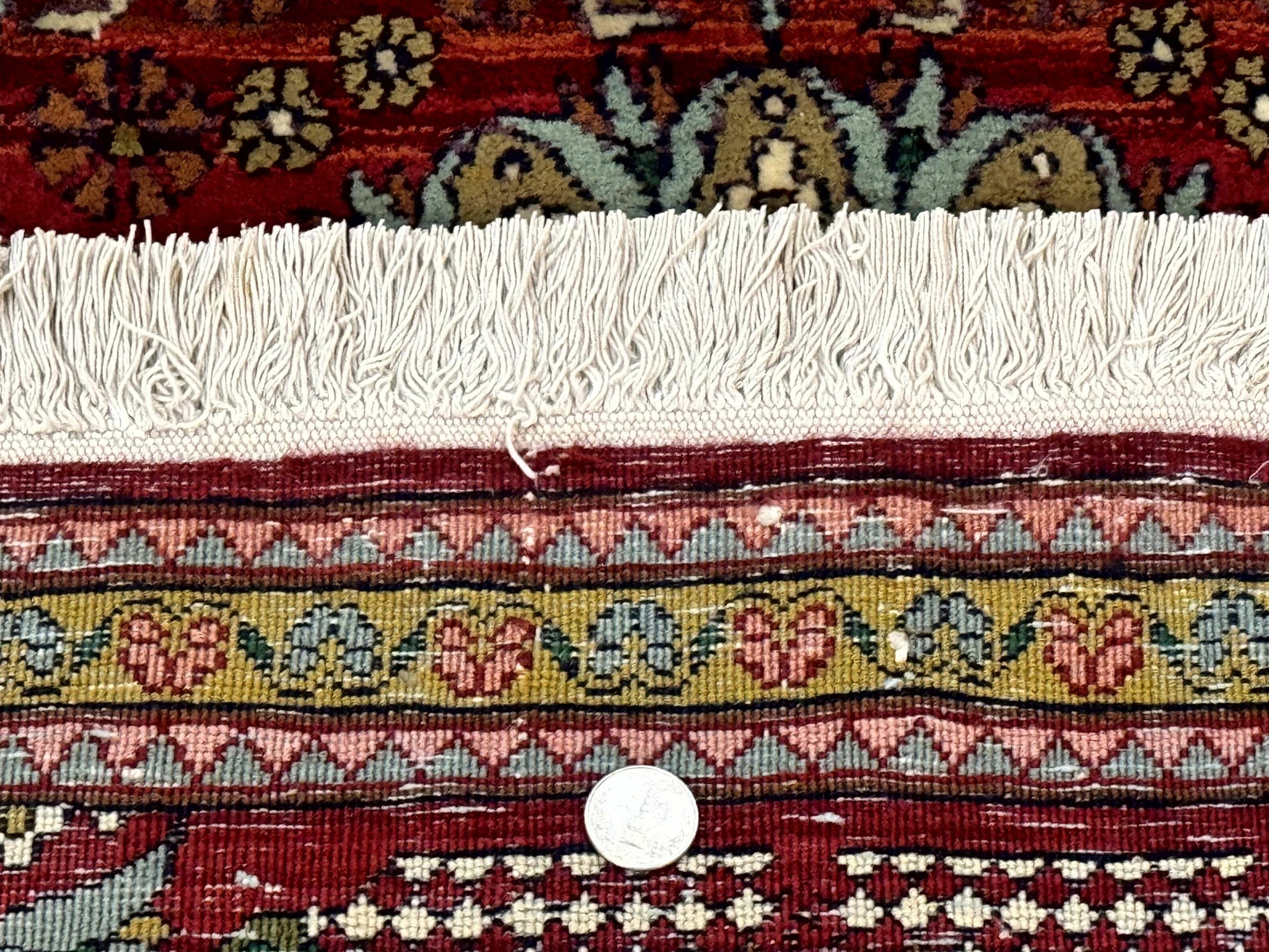 Persian Bijar Rug 2.6 x 4, Antique Carpet, Brick Red and Ivory by Jewel Rugs