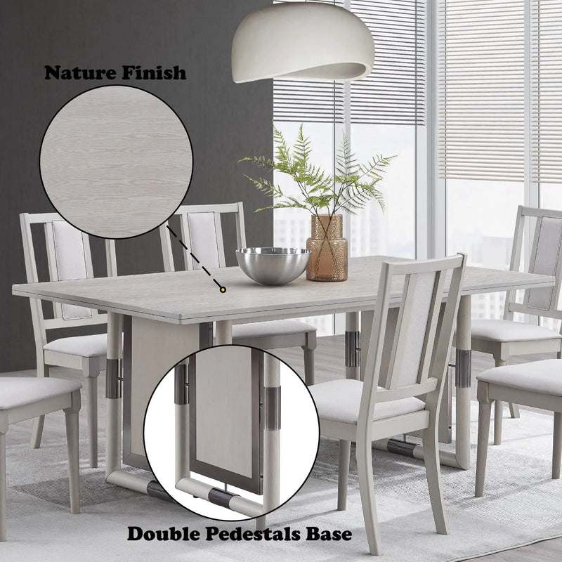 Marta - 7 Pieces Dining Room Set - Natural by Unique Piece Furniture