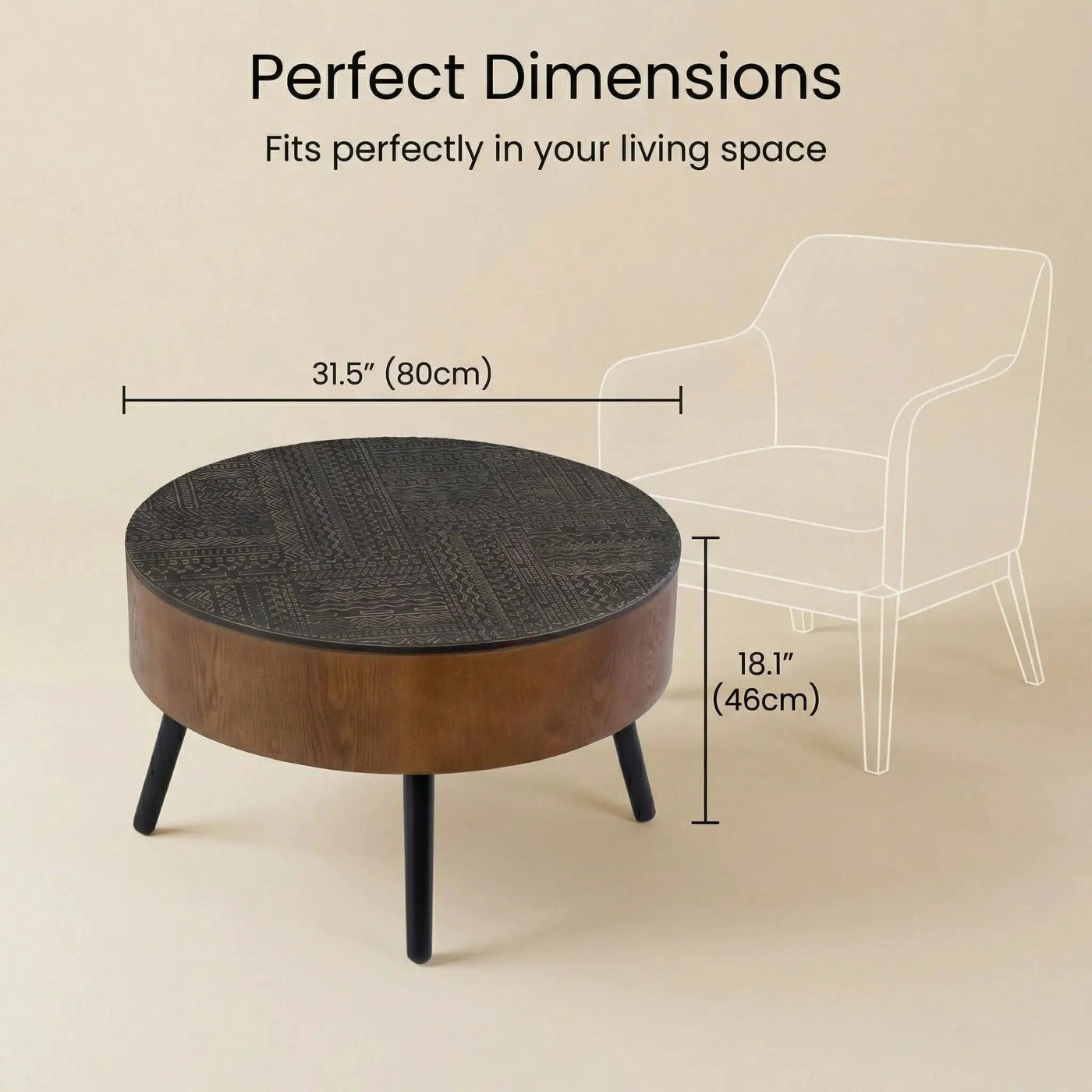 Round Coffee Table With Storage Function For Living Rooms by HouseOfZazla