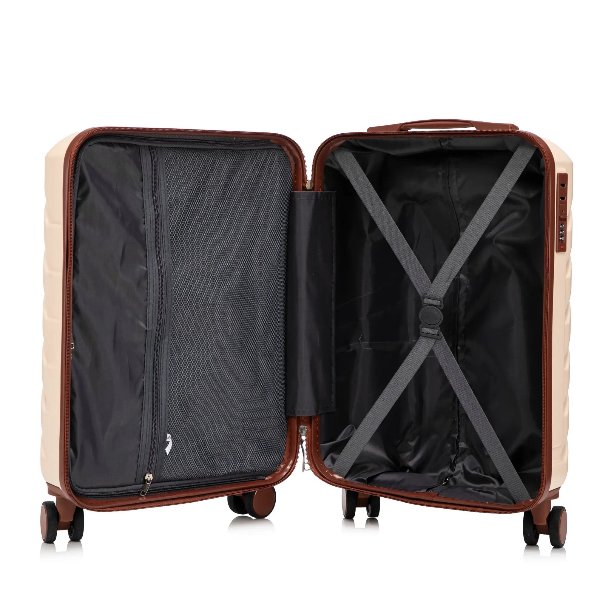14'/20' 2-Piece Beige ABS Spinner Wheel Luggage Set by HouseOfZazla