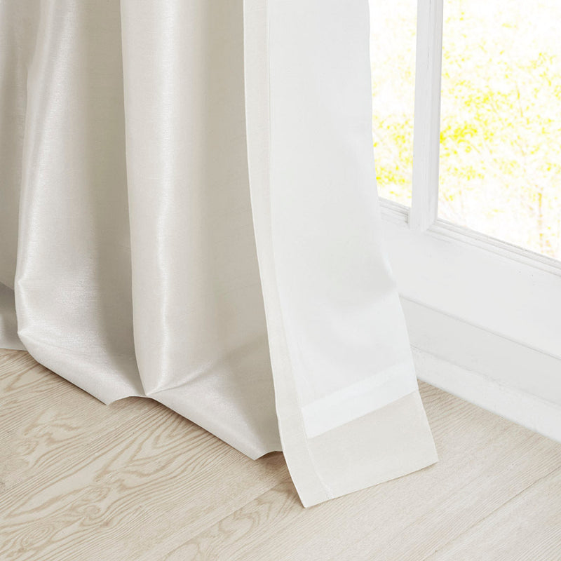 Twist Tab Lined Window Curtain Panel White 50x84 by HouseOfZazla