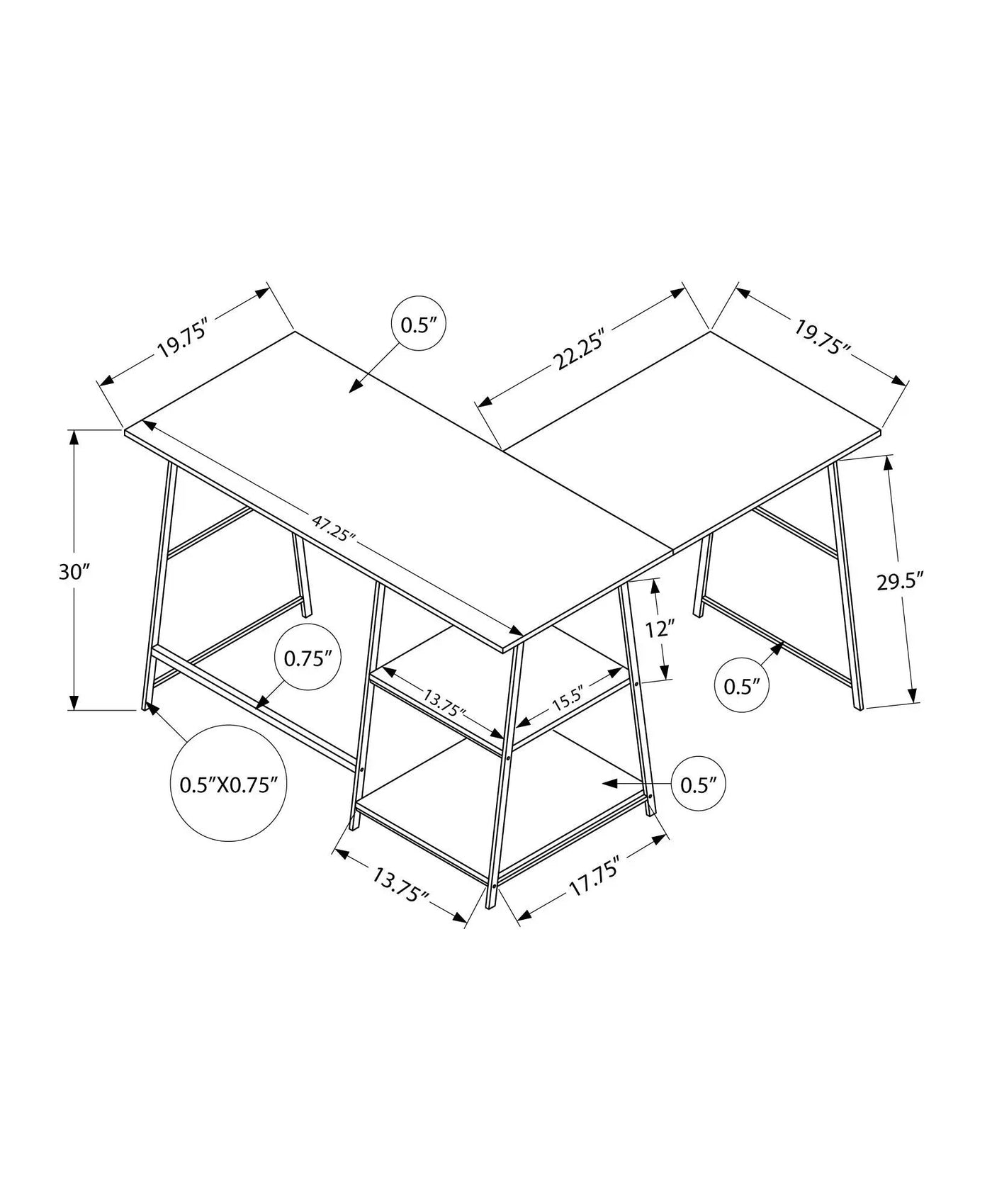 Contemporary L-Shape Corner Computer Desk by HouseOfZazla