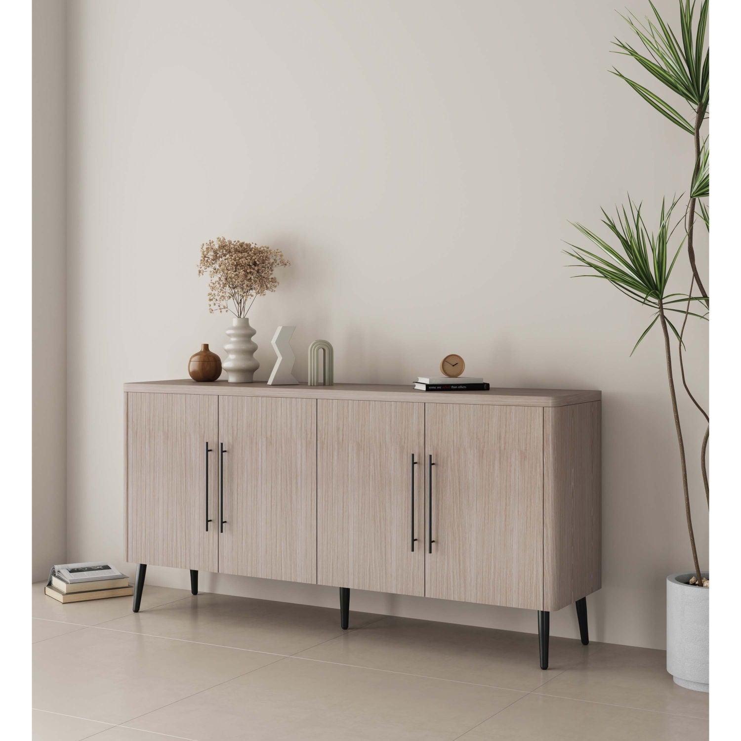Jodie - Fluted Sideboard - Oak by HouseOfZazla