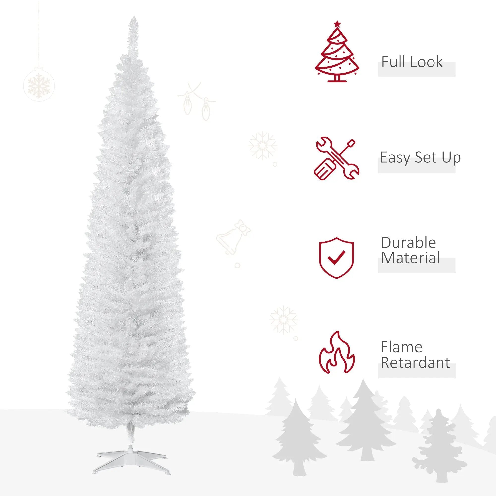 HOMCOM 7' Artificial Pencil Christmas Tree by HouseOfZazla