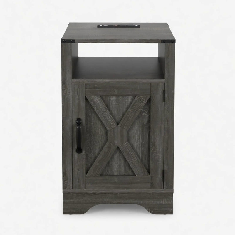 Farmhouse Nightstand, Charging Station & Storage by HouseOfZazla