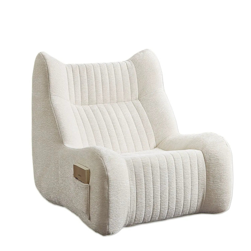 Bean Bag Chair For Adults, Lazy Floor Sofa Couch Memory Foam Bean Bag Sofas Chenille Fabric Reading Chair Comfortable Corner Lounge Sofa For Living Room - White by Unique Piece Furniture