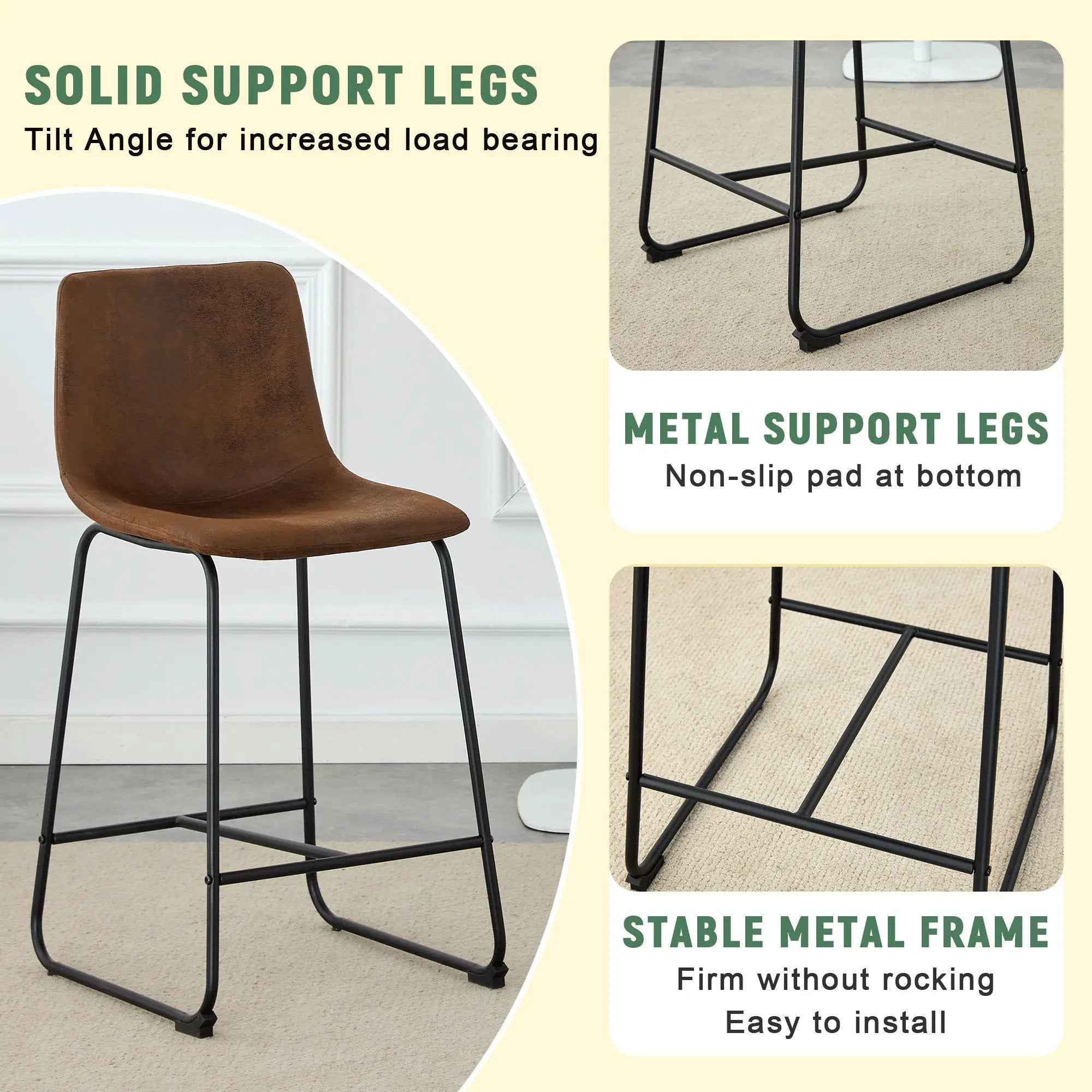 Retro Bar Chairs, Comfortable Stools (Set of 2) by HouseOfZazla