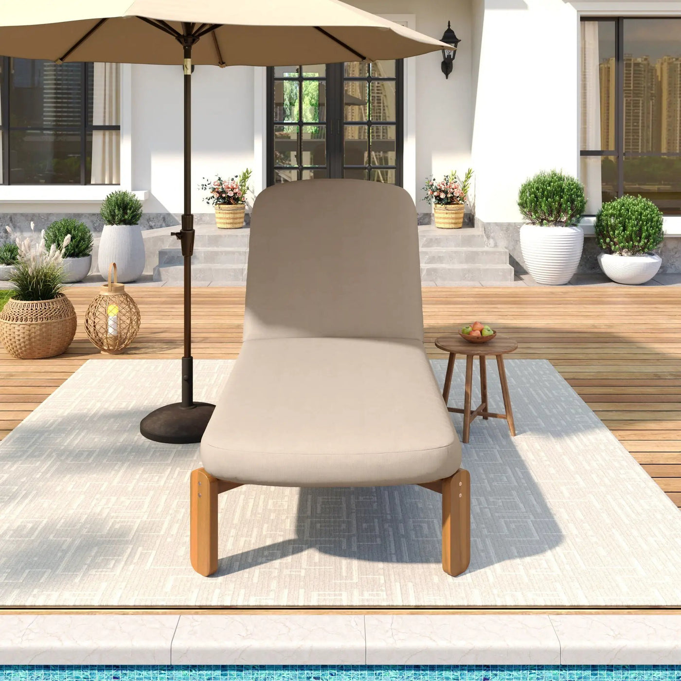 Outdoor Chaise Lounge With Adjustable Backrest by HouseOfZazla