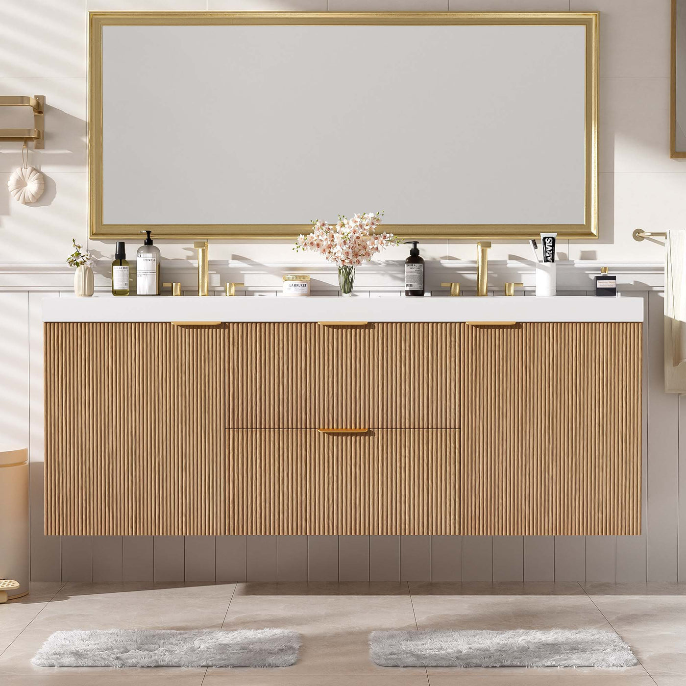 Modern Wall Mounted Bathroom Vanity, Soft Close Doors by Unique Piece Furniture