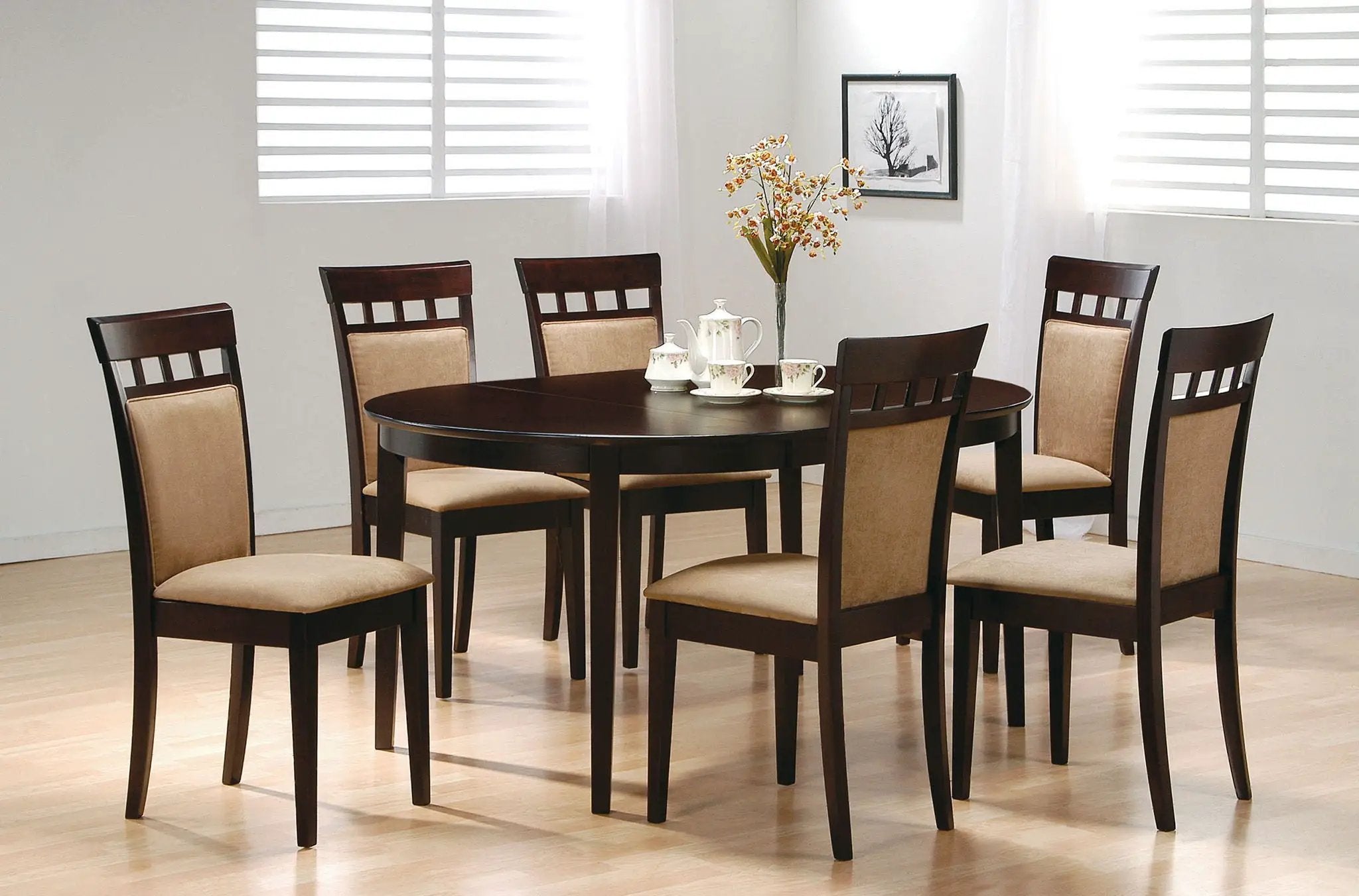 Gabriel Oval 60-inch Extension Leaf Dining Table Cappuccino by Unique Piece Furniture