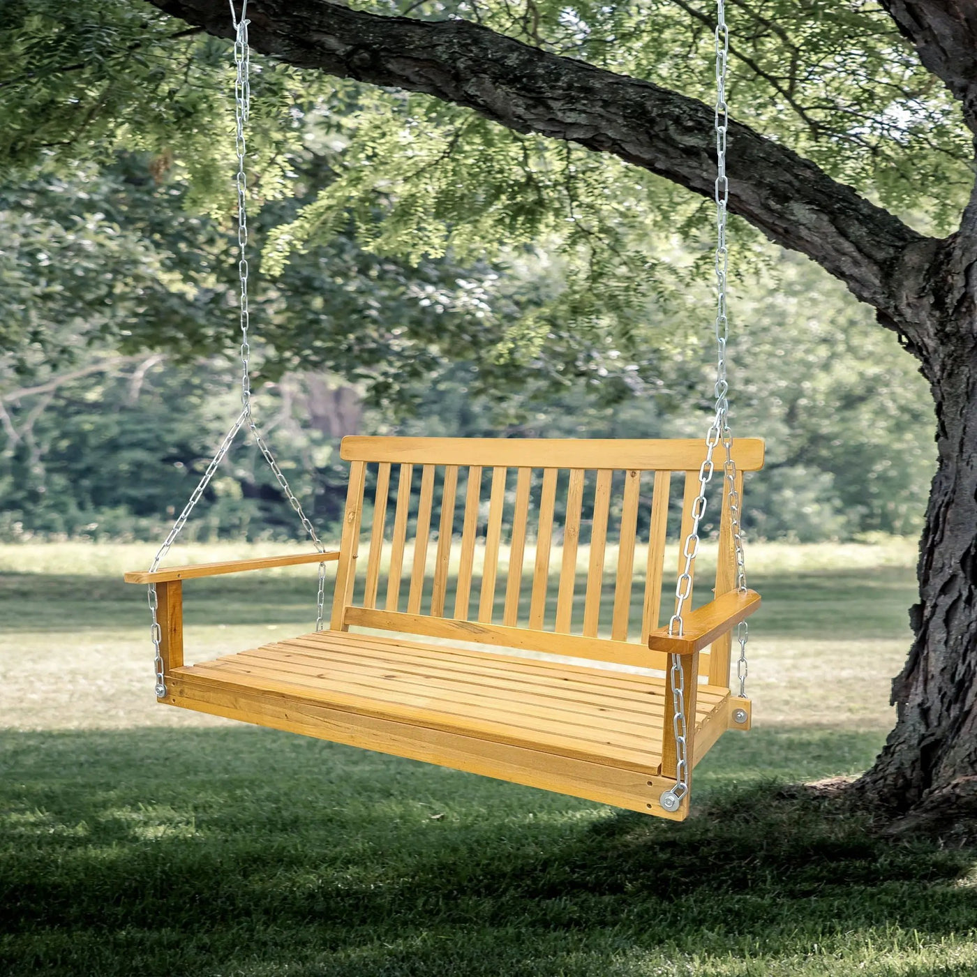 Front Porch Swing With Armrests For Outdoor Patio, Garden Yard, Backyard Or Sunroom by HouseOfZazla