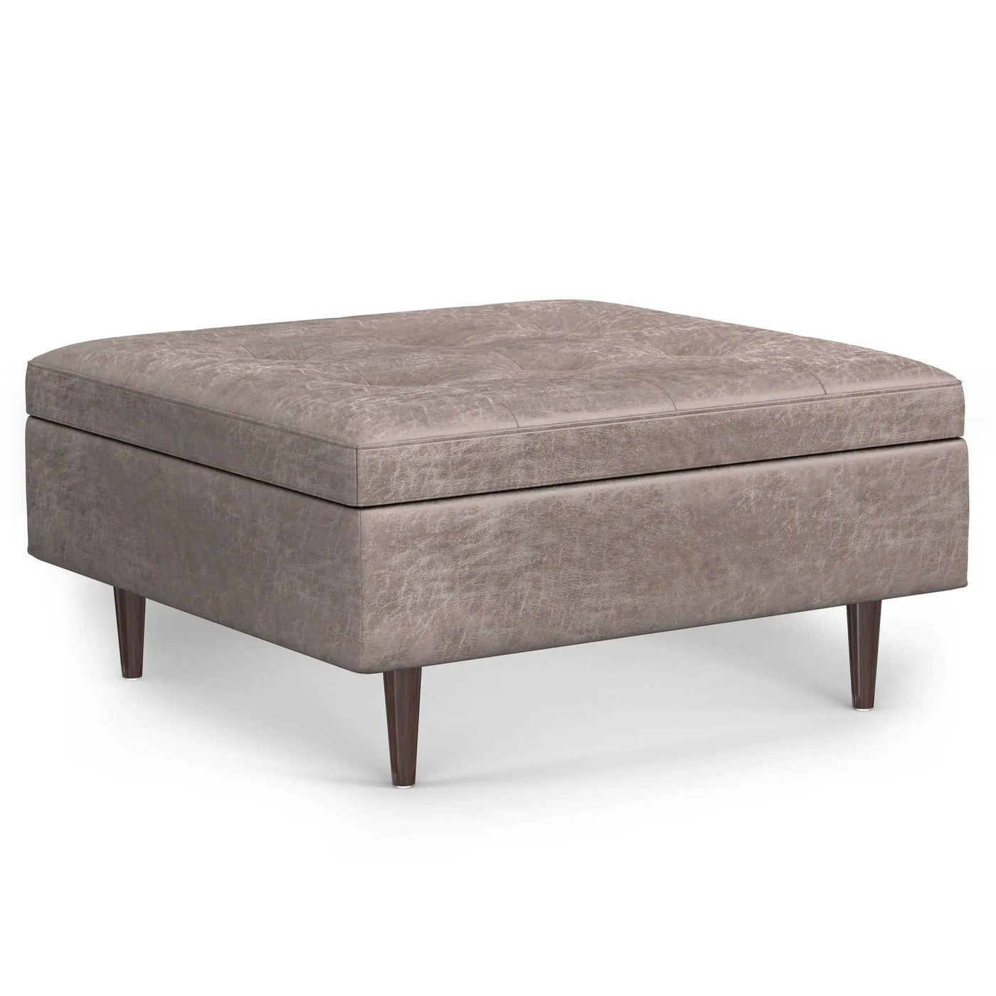 Shay - Large Square Coffee Table Storage Ottoman Mid-Century Style by HouseOfZazla