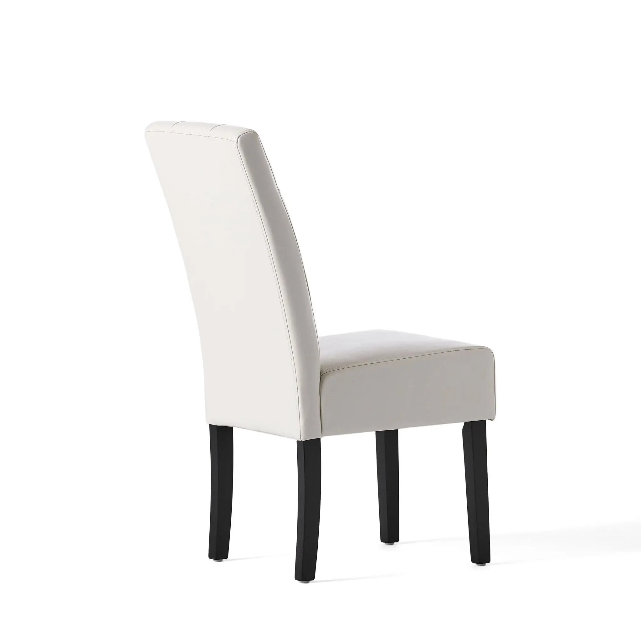 Carter 5 Tuft Dining Chair With Button Tufted Backrest And Espresso Legs - Ivory by HouseOfZazla