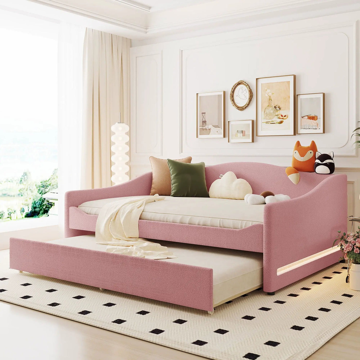Upholstered Daybed With Light And Trundle by HouseOfZazla