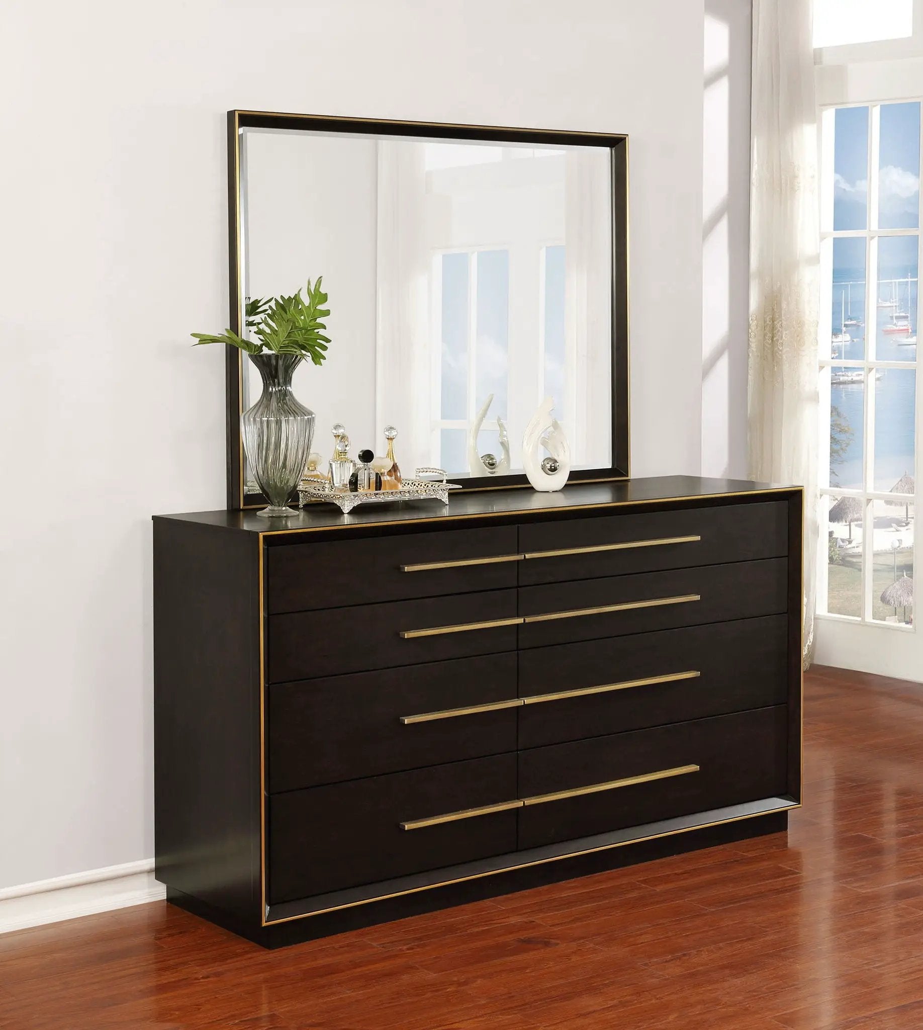Durango 8-drawer Dresser with Mirror Smoked Peppercorn by Unique Piece Furniture