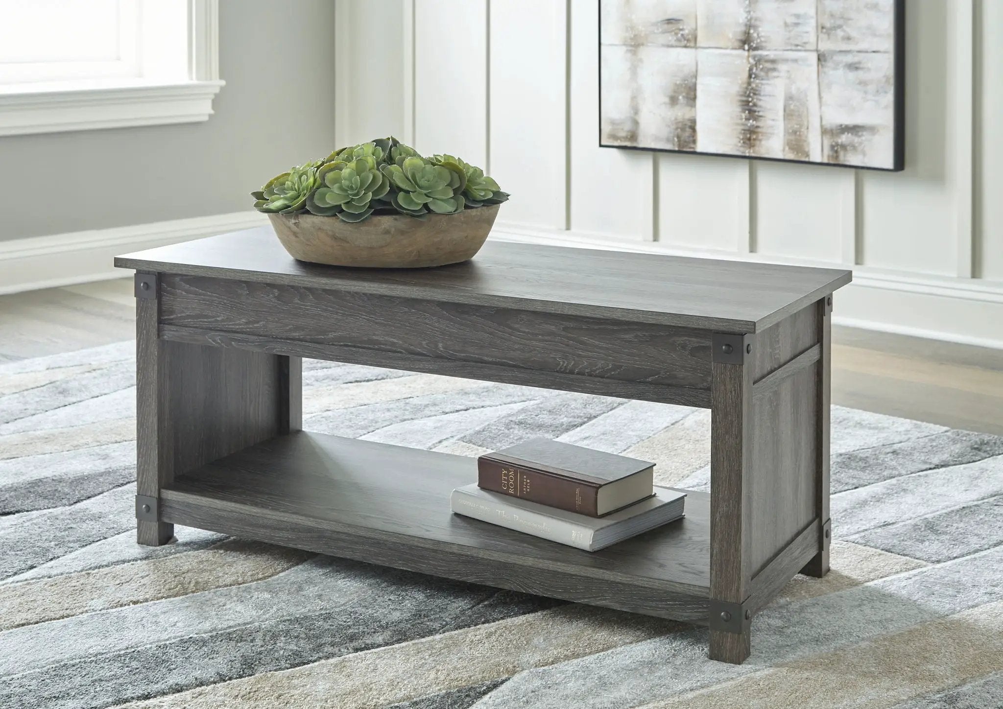 Freedan - 3 Pc. - Coffee Table, 2 End Tables - Grayish Brown by Unique Piece Furniture