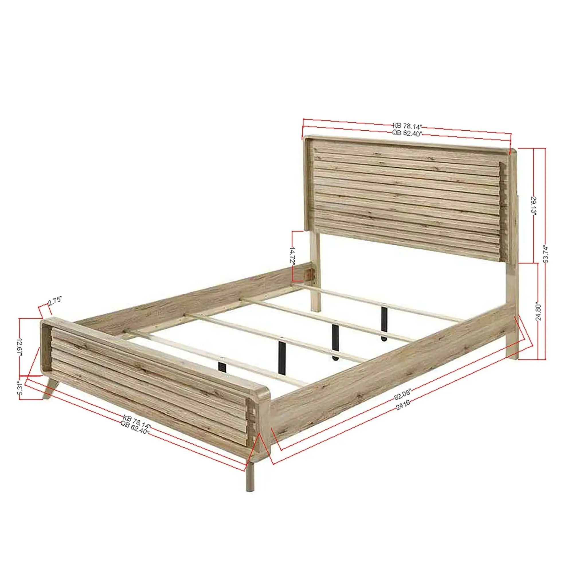 Panel Bed With Slatted Headboard And Footboard by Unique Piece Furniture