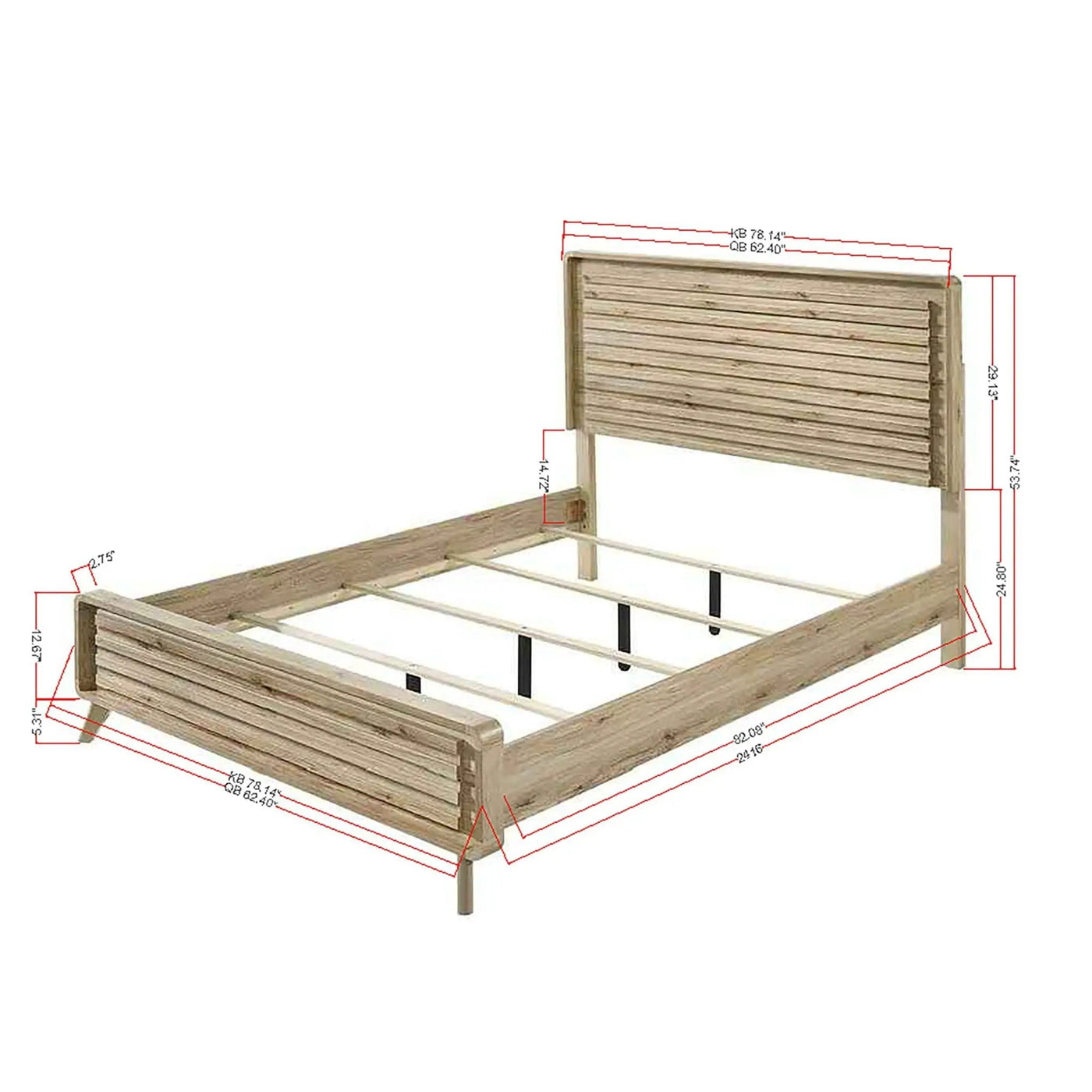 Panel Bed With Slatted Headboard And Footboard by HouseOfZazla